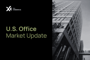Black & white office buildings with text U.S. Office Market Update